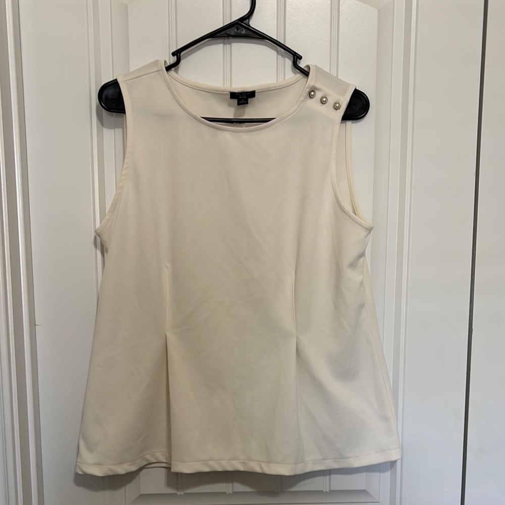 ANN Taylor Elegant Cream Sleeveless Top